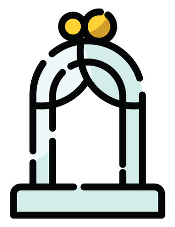 Wedding altar, illustration, vector on a white background.のイラスト素材