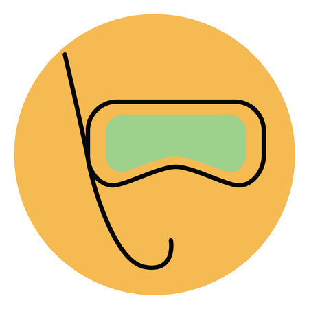 Vacation diving mask, illustration, vector on a white background.のイラスト素材