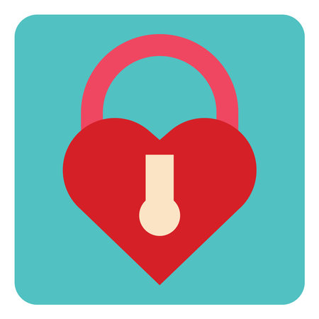 Valentine heart lock, illustration, vector on a white background.のイラスト素材