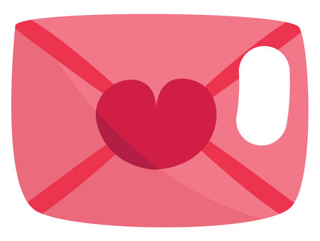 Valentines love letter, illustration, vector on a white background.のイラスト素材