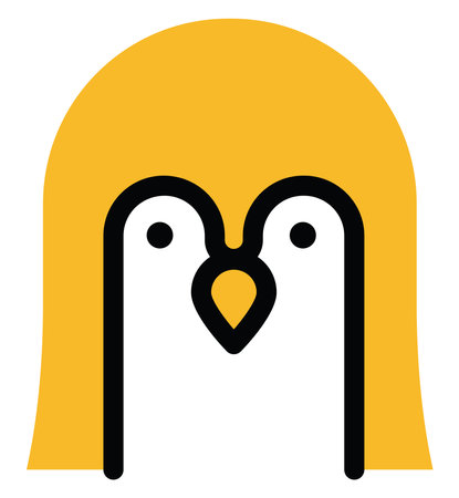 Yellow penguin, illustration, vector on a white background.のイラスト素材