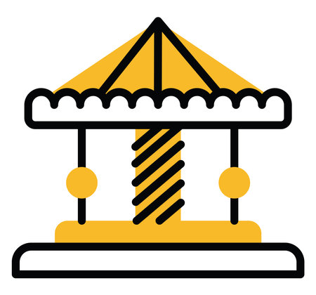 Merry go round, illustration, vector on a white background.のイラスト素材