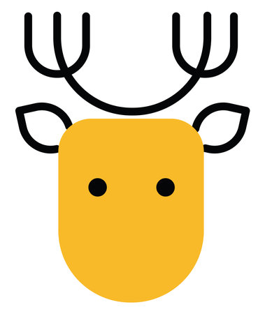 Yellow deer, illustration, vector on a white background.のイラスト素材