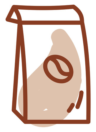 Coffee bag, illustration, vector on a white background.のイラスト素材