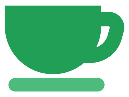 Green coffee cup, illustration, vector on a white background.のイラスト素材