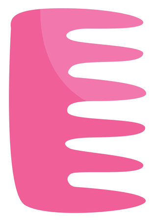 Pink cosmetic comb, illustration, vector on a white background.のイラスト素材