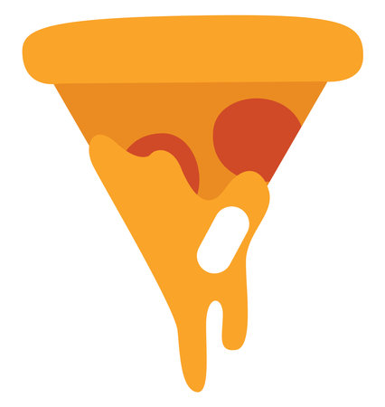 Evening pizza, illustration, vector on a white background.のイラスト素材