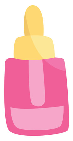 Pink cosmetic face oil, illustration, vector on a white background.のイラスト素材