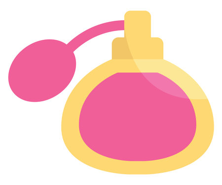 Pink cosmetic perfume, illustration, vector on a white background.のイラスト素材