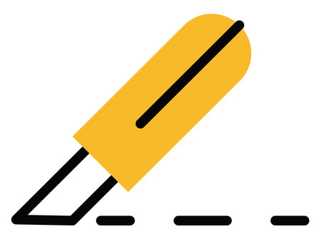 Cutting fabric, illustration, vector on a white background.のイラスト素材