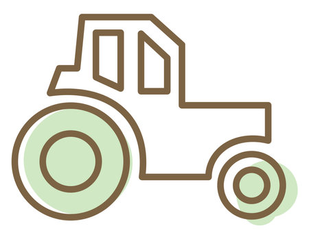 Farm tractor, illustration, vector on a white background.のイラスト素材