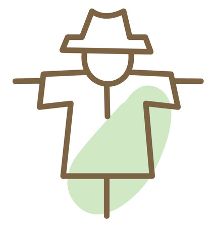 Farm scarecrow, illustration, vector on a white background.のイラスト素材