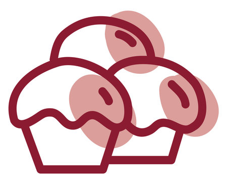 Sweet muffin, illustration, vector on a white background.のイラスト素材
