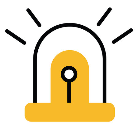 Firefighter emergency light, illustration, vector on a white background.のイラスト素材