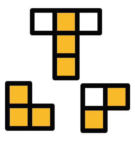 Tetris game, illustration, vector on a white background.のイラスト素材