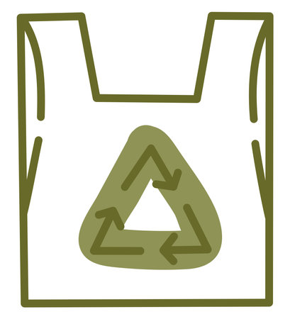 Recycling bag, illustration, vector on a white background.のイラスト素材