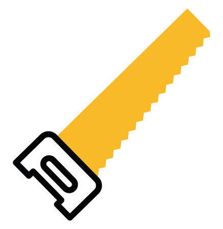 Garden saw, illustration, vector on a white background.のイラスト素材
