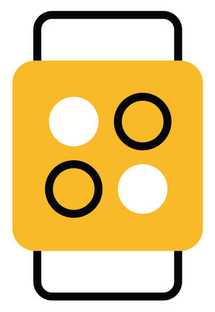 Yellow smart watch, illustration, vector on a white background.のイラスト素材