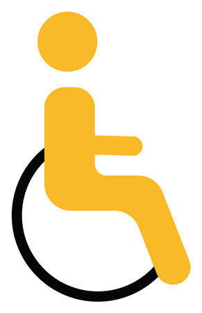 Hotel wheelchair places, illustration, vector on a white background.のイラスト素材