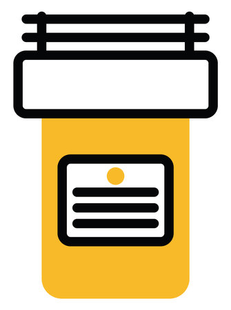 Hospital medication bottle, illustration, vector on a white background.のイラスト素材