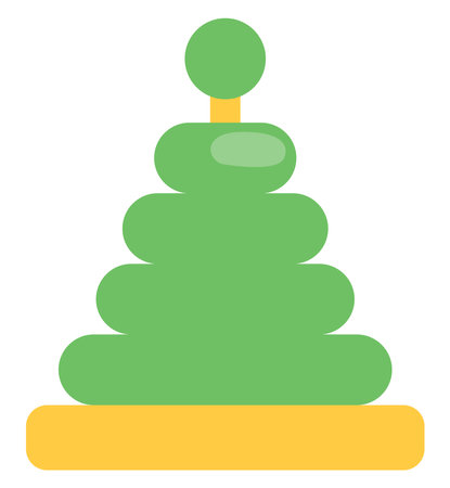 Childrens stacking toy, illustration, vector on a white background.のイラスト素材