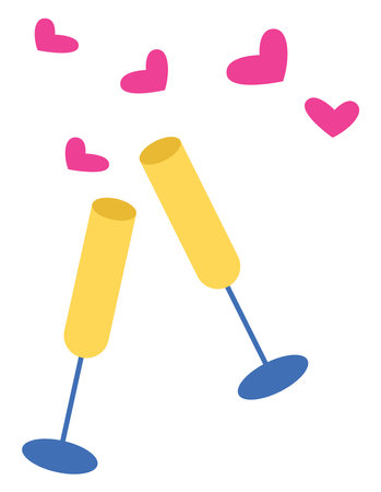 Love drinking, illustration, vector on a white background.のイラスト素材