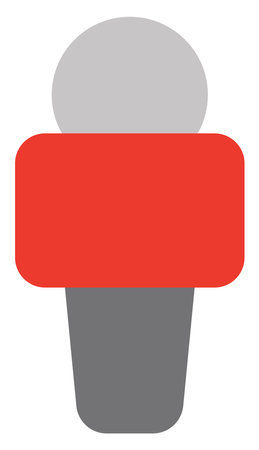 Mass media microphone, illustration, vector on a white background.のイラスト素材