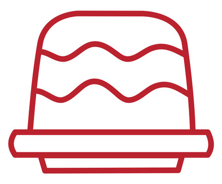 Red party cake, illustration, vector on a white background.のイラスト素材