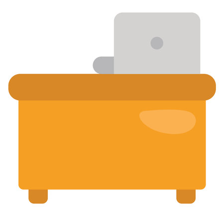 Office table, illustration, vector on a white background.のイラスト素材