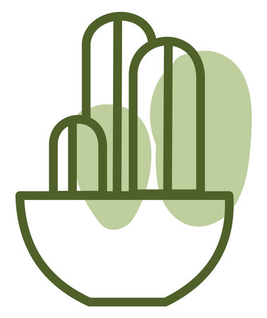 Decorative cactus in white pot, illustration, vector on a white background.のイラスト素材