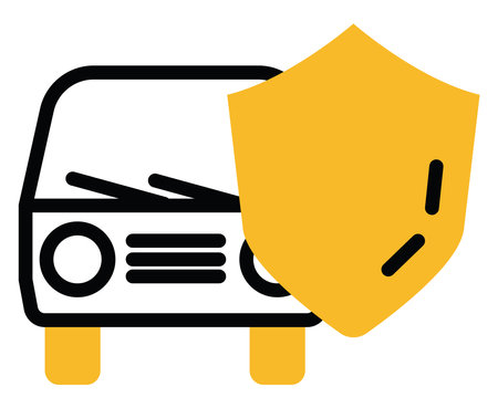 Car insurance, illustration, vector on a white background.のイラスト素材