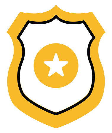 Police badge sign , illustration, vector on a white background.のイラスト素材