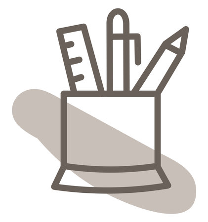 School pens, illustration, vector on a white background.のイラスト素材