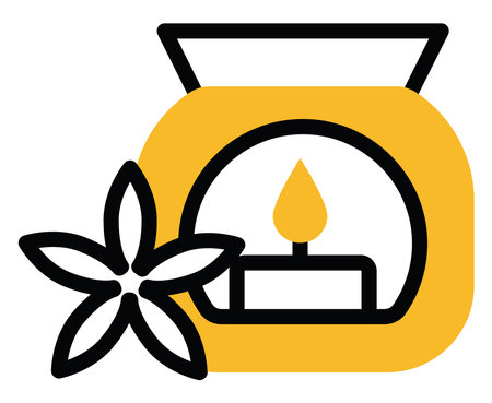 Spa aroma candle, illustration, vector on a white background.のイラスト素材