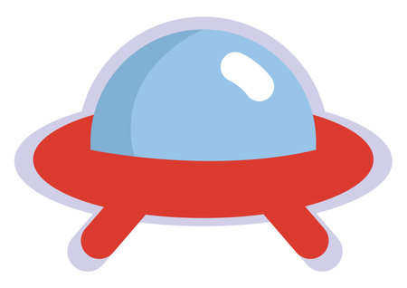 Red space UFO, illustration, vector on a white background.のイラスト素材