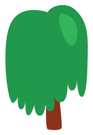 Green jungle tree, illustration, vector on a white background.のイラスト素材