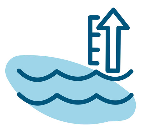Sea level, illustration, vector on a white background.のイラスト素材