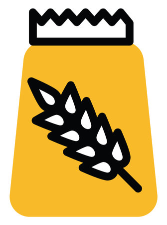 Bakery flour, illustration, vector on a white background.のイラスト素材