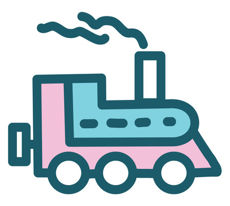 Baby train toy, illustration, vector on a white background.のイラスト素材