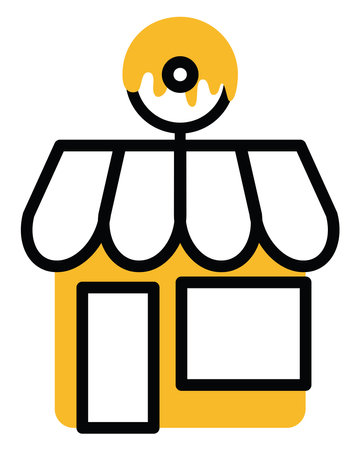 Bakery shop, illustration, vector on a white background.のイラスト素材