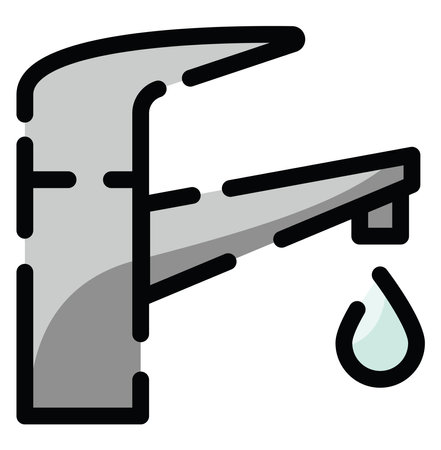 Bathroom tap, illustration, vector on a white background.のイラスト素材