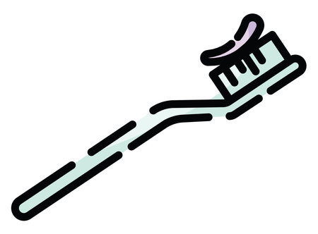 Bathroom toothbrush, illustration, vector on a white background.のイラスト素材