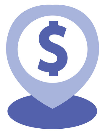 Bank location, illustration, vector on a white background.のイラスト素材