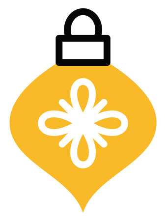 Christmas tree decoration, illustration, vector on a white background.のイラスト素材