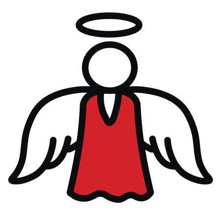 Christmas angel, illustration, vector on a white background.のイラスト素材