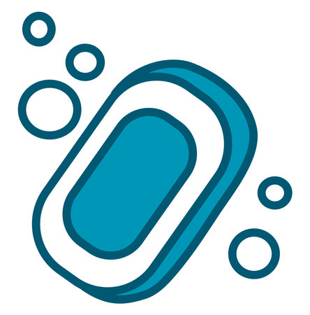 Blue soap, illustration, vector on a white background.のイラスト素材