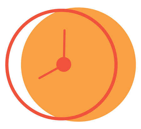 Round simple wall clock, illustration, vector on a white background.のイラスト素材