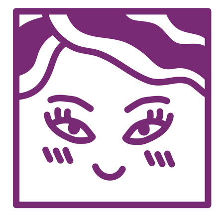 In love emotion face, illustration, vector on a white background.のイラスト素材