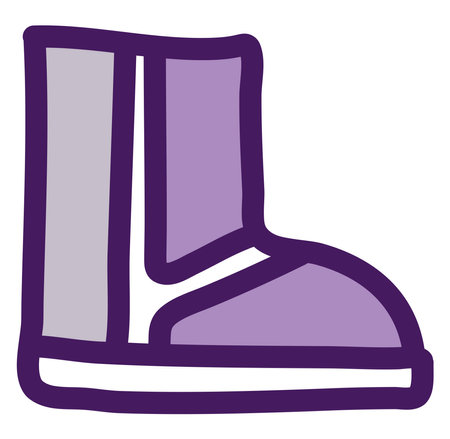 Purple winter boots, illustration, vector on a white background.のイラスト素材