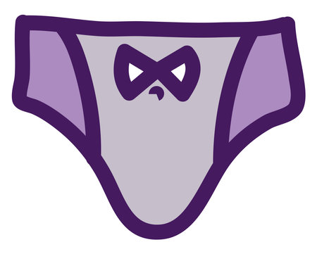 Purple underpants, illustration, vector on a white background.のイラスト素材
